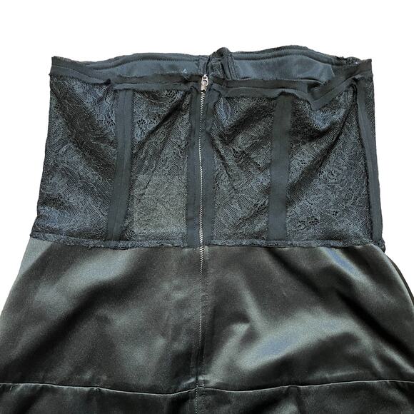 NWT ZARA STUDIO Satin Lace Bustier Corset Dress in Black SZ M - Picture 8 of 12
